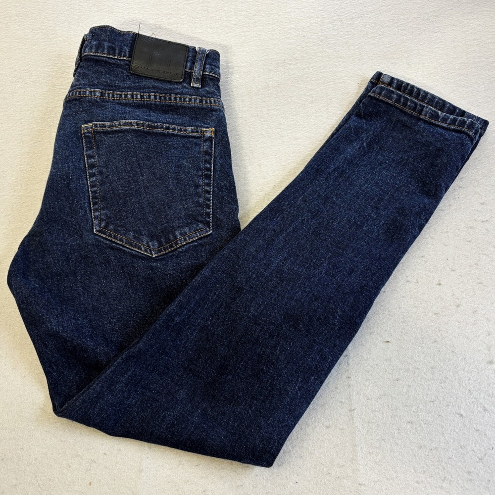 Zara Skinny Jeans Womens 32 Dark Wash Indigo Excellent High Rise Stretch Denim